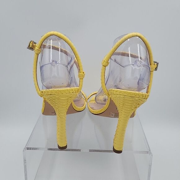 Louise Et Cie Heels Yellow Snakeskin Isandro Open Toe Sandals Women's Size 11 - Picture 3 of 7